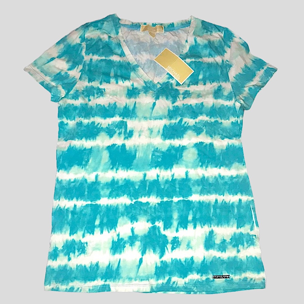 MK Michael Kors Shirt Size S NWT TURQUOISE TIE DYE TOP NEW